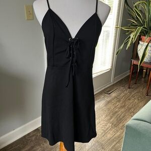 UO black sleeveless dress with lace detail